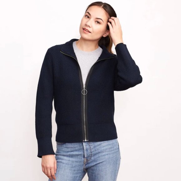 Brass Cothing's -  Alpine Zip-Up Cotton Cardigan - Picture 2 of 3